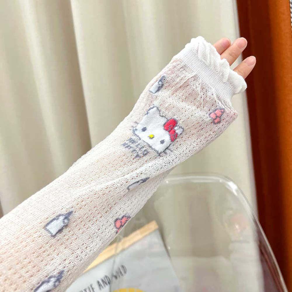 Găng Tay Giữ Ấm Cánh Tay Họa Tiết Hoạt Hình Kuromi My Melody Thời Trang