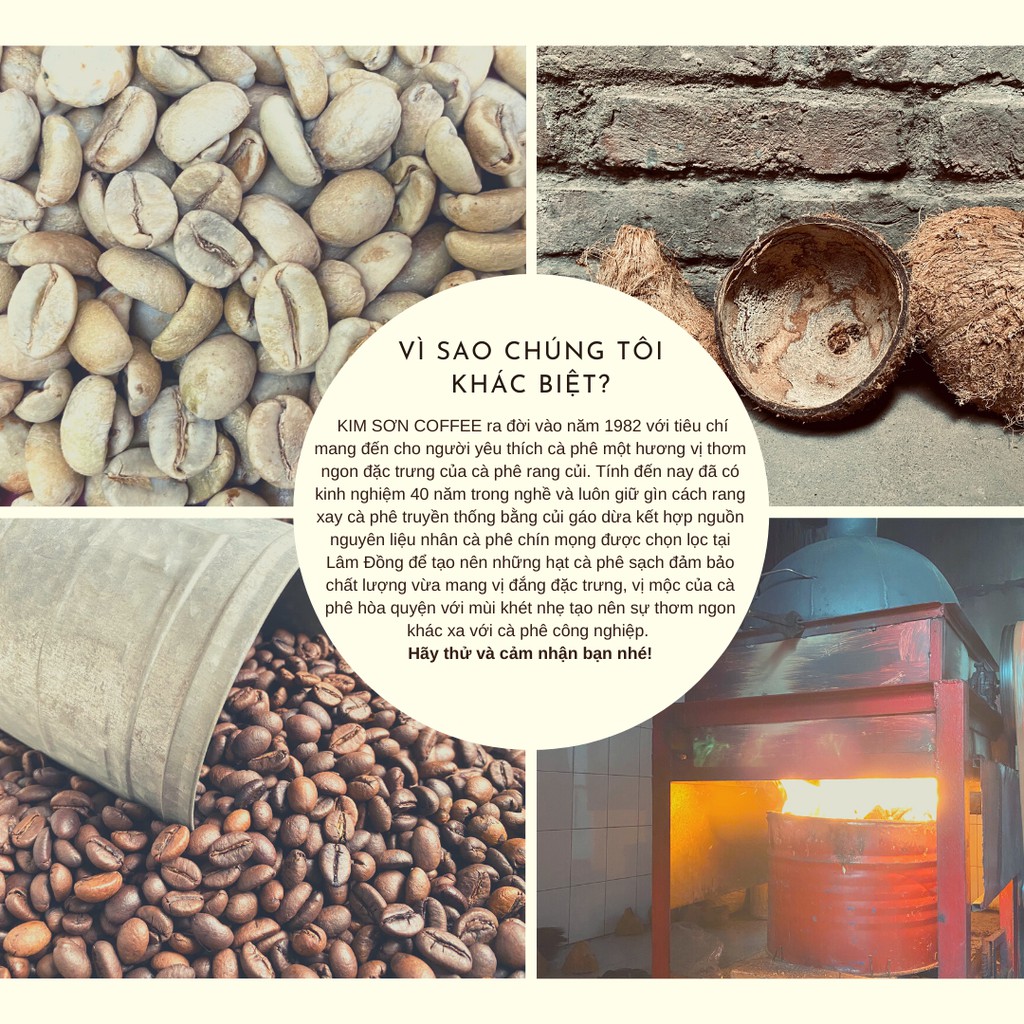 Cà phê rang củi Gu Vừa - KIM SƠN COFFEE - Thơm ngon tròn vị, có bơ phù hợp pha phin | BigBuy360 - bigbuy360.vn