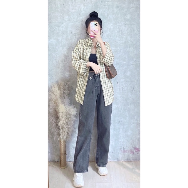 Áo sơ mi caro kẻ ô 4 màu xinh Lovi