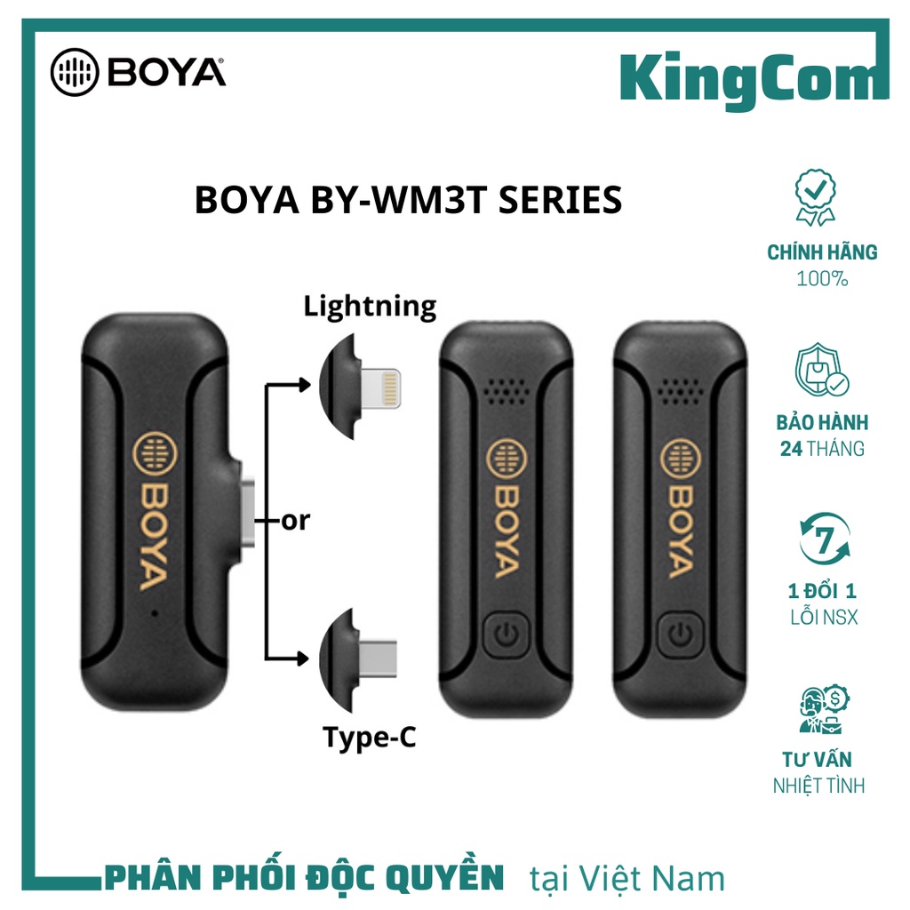 BOYA BY-WM3T Series - Micro Thu Âm Không Dây 2.4GHz Mini - Hàng Chính Hãng/Bảo Hành 2 Năm