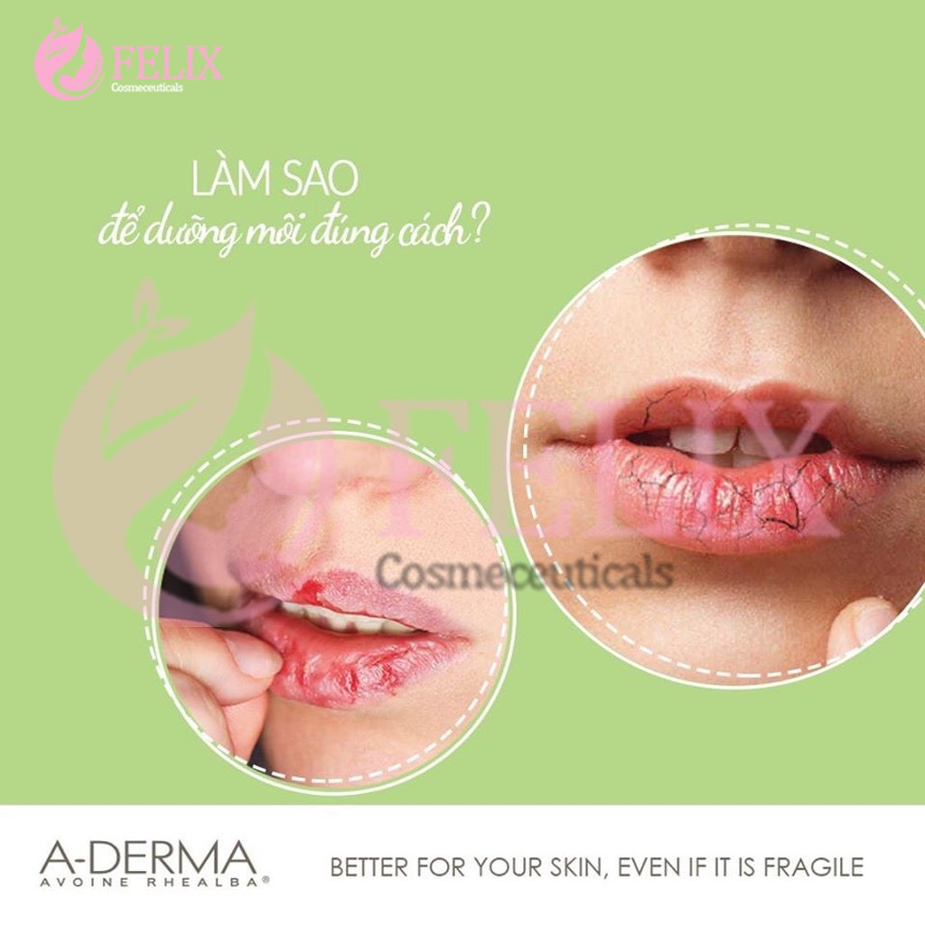 [TEM NHẬP KHẨU] Son dưỡng ẩm và bảo vệ môi trong suốt A-Derma Lip Stick 4g- ADERMA OFFICAL