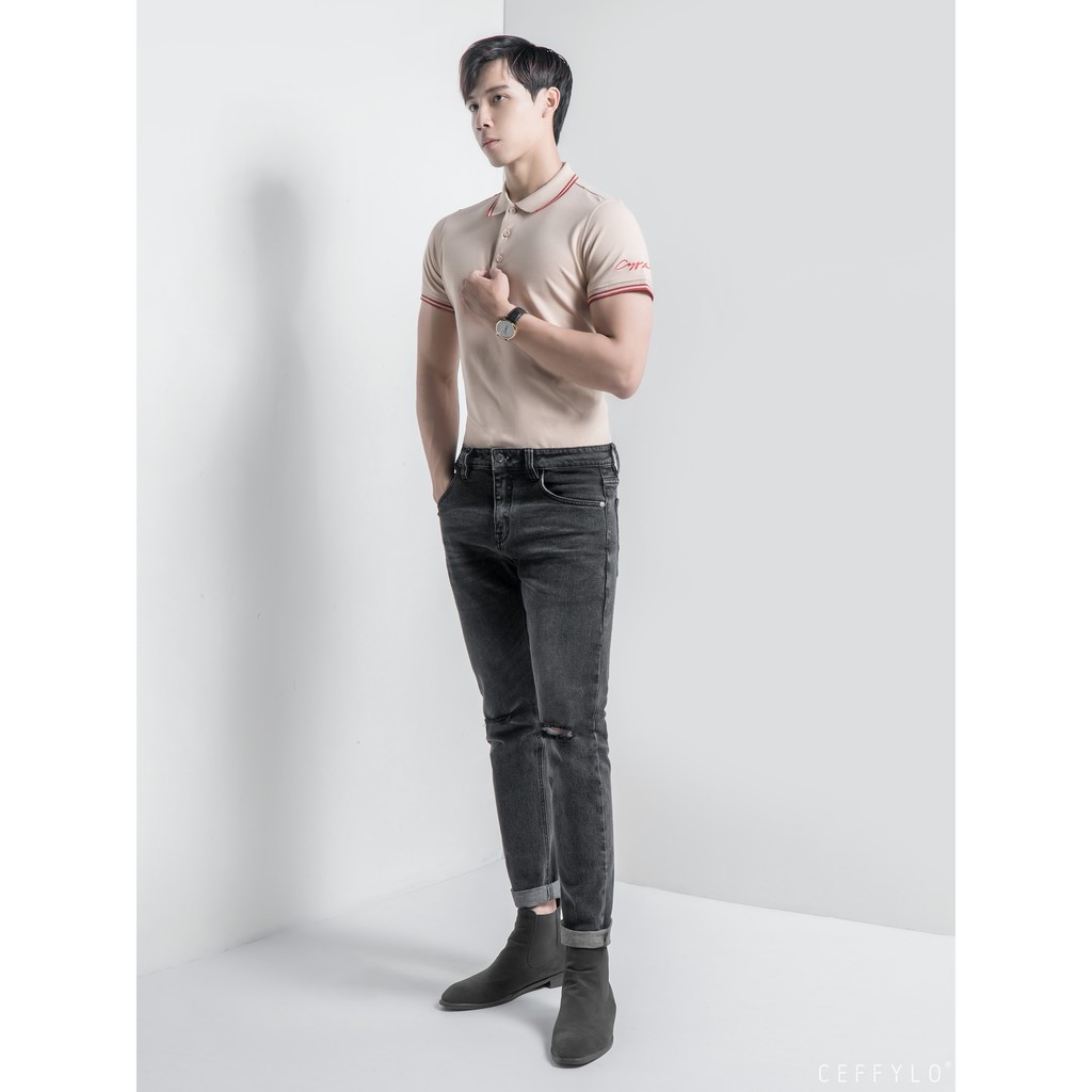 [Mã BMBAU50 giảm 7% tối đa 50K đơn 99K] Áo Polo tay thêu chữ Camel vải Cotton mềm mịn CEFFYLO