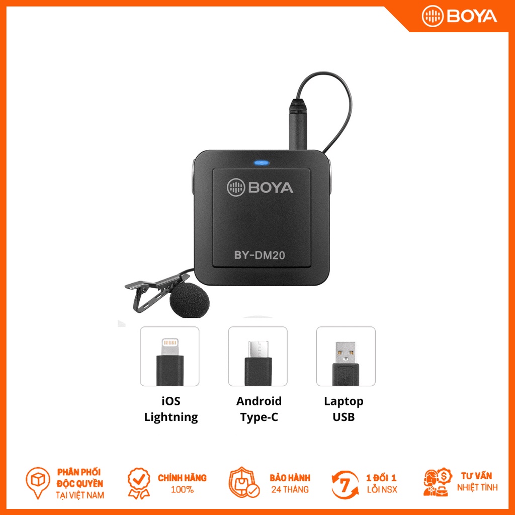 BOYA BY-DM20 - Bộ Mic Thu Âm Dành Cho Thiết Bị iOS/ Android /(Type-C/Laptop)