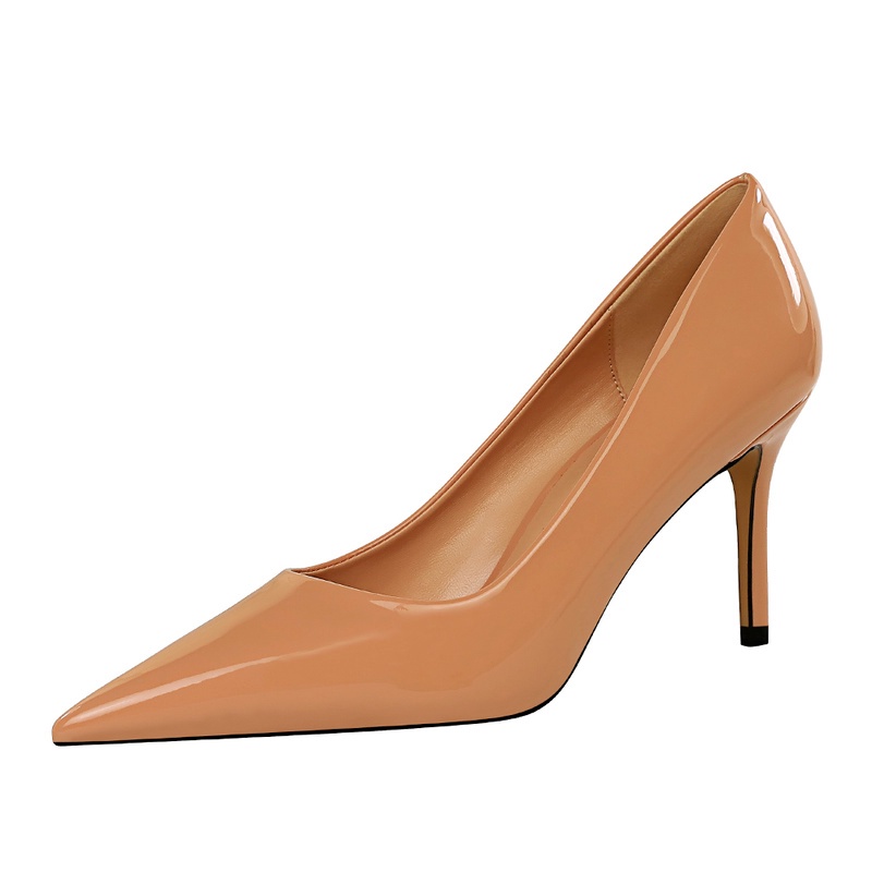 Giày cao gót BIGTREE 272-2 8.5cm mũi nhọn bề mặt da bóng quyến rũ thời trang cho nữ