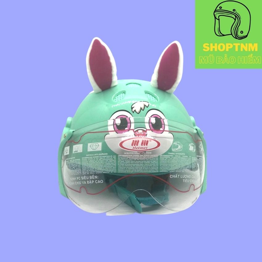 Nón bảo hiểm cho bé Hình THỎ cho trẻ em 3-6t, Mũ bảo hiểm cho bé đẹp và trẻ em dễ thương, cho bé trai và gái