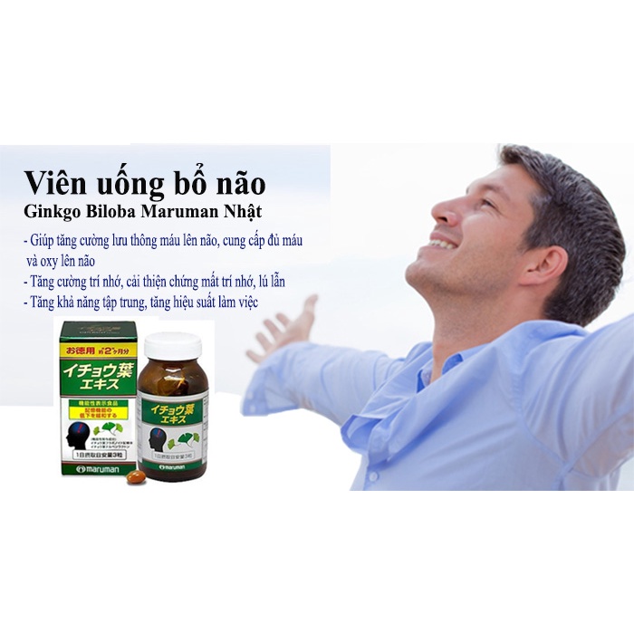 Viên uống bổ não Maruman Ginkgo Biloba Nhật Bản 100 viên và 200 viên