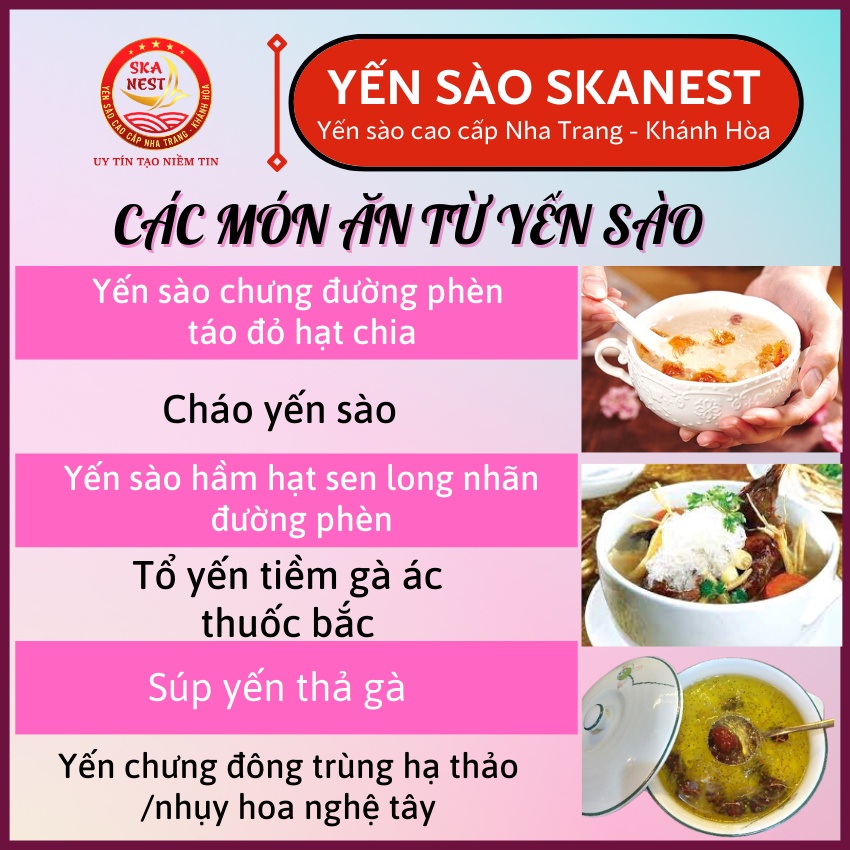 50gr Yến Sào Tinh Chế Sợi Sơ Mướp Tặng táo đỏ, đường phèn, hạt chia - Yến Vụn miếng lớn làm sạch