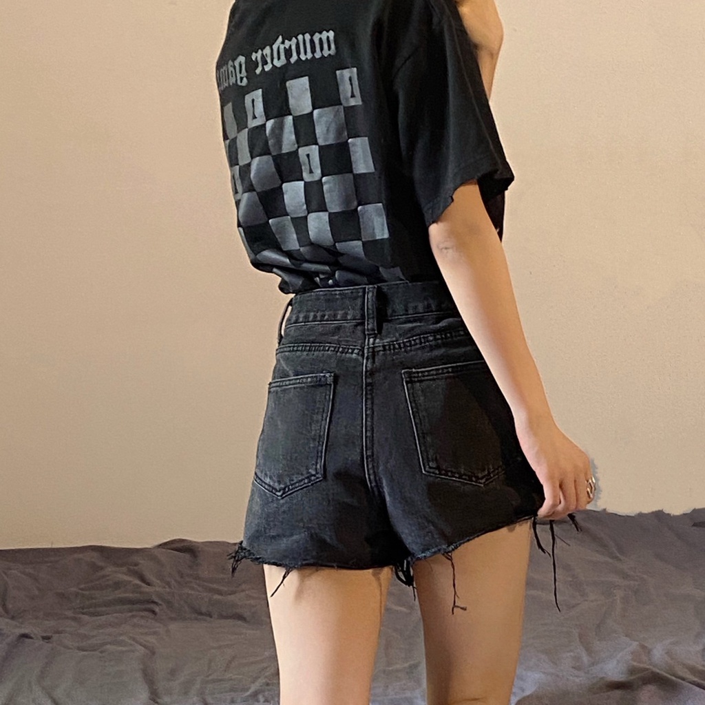 Quần Short Jeans Lưng Cao Thời Trang Hàn Quốc