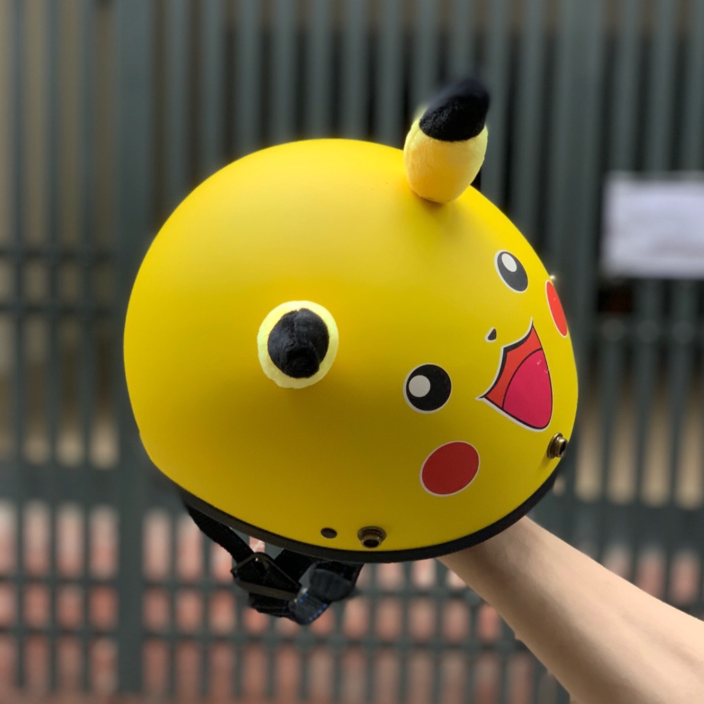 Mũ bảo hiểm 1/2 Pikachu kèm tai cute - Hàng cao cấp chính hãng của Top Phượt