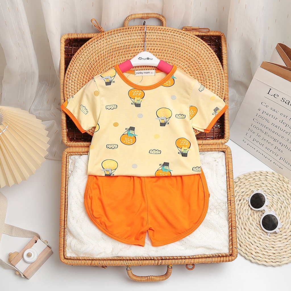 Bộ Cộc Tay MINKY MOM  ⚡FREESHIP⚡ Chất Thun Lạnh Cho Bé Trai, Bé Gái Thoải Mái Thoáng Mát Ngày Hè