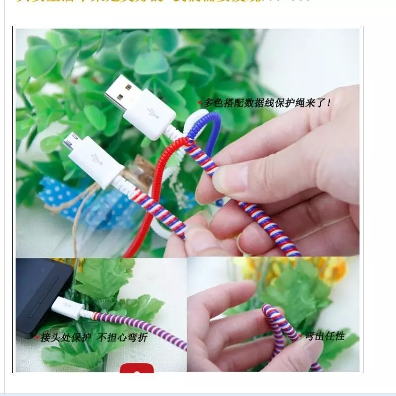 Cáp Sạc Dạng Xoắn Ốc Dài 60cm Bằng TPU Bền Bỉ Bảo Vệ Cho Điện Thoại Di Động iPhone Android
