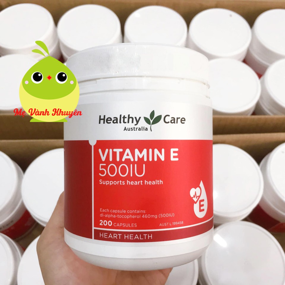 Hỗ trợ đẹp da Healthy Care Vitamin E 500IU, Úc (200v) | BigBuy360 - bigbuy360.vn