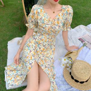 Đầm Voan Hoa Tay Lửng Thời Trang Dành Cho Nữ