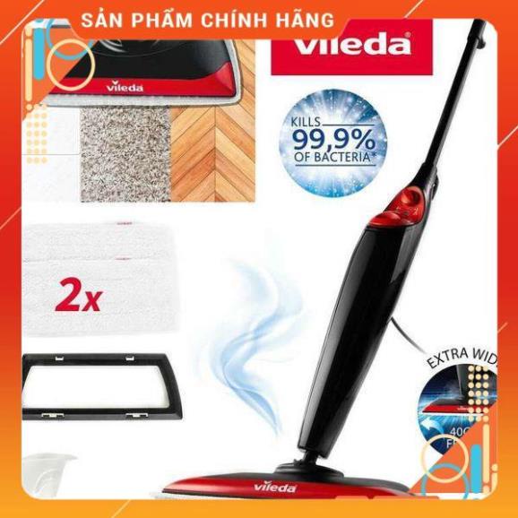 Cây Lau nhà hơi nước, máy lau nhà hơi nước 100 độ C Vileda chữ nhật 2 khăn, khử khuẩn nhập khẩu chính hãng ĐỨC
