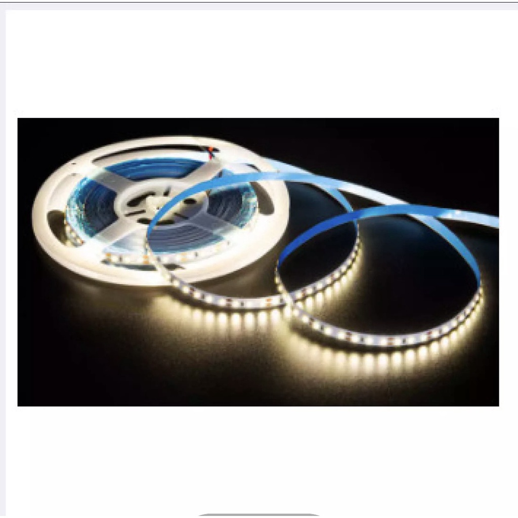 Dây led dán 12v 120 bóng/m, cuộn 5 mét, module led 2835 ánh sáng trắng, vàng ấm siêu sáng có keo dính 2 mặt tiện dụng
