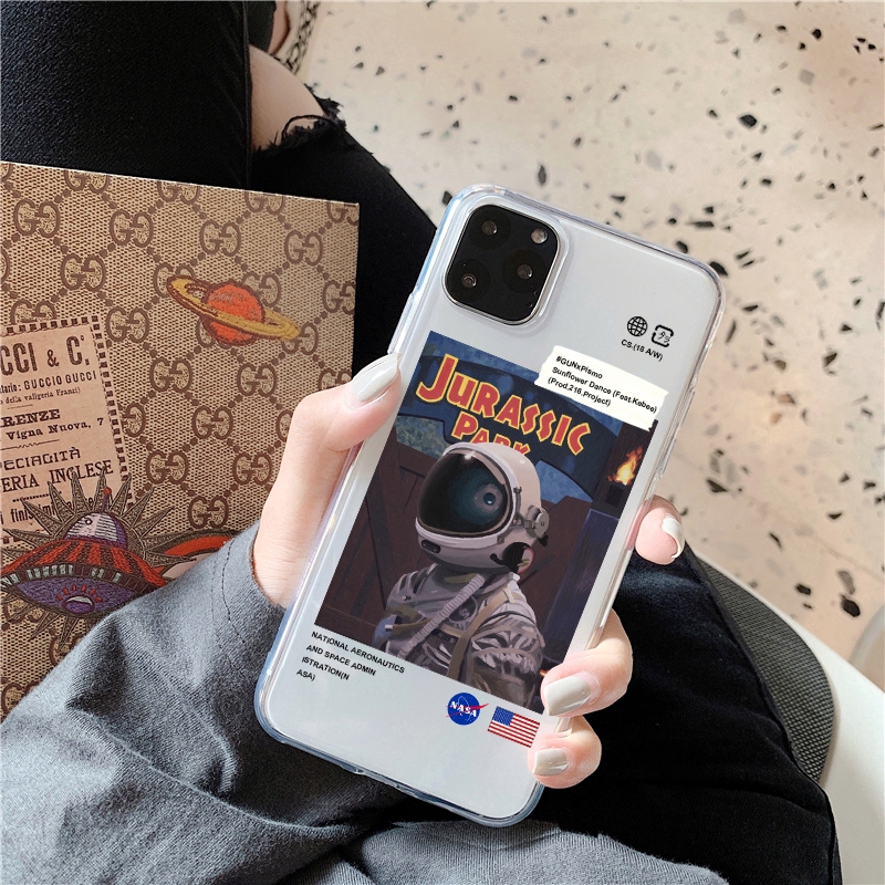 、Nasa astronaut Oppo reno renoz reno2z/2f renoace phone case realme c1x 2pro 3pro X 5pro XT 3 x2pro soft Transparent shell a3s a5 k3 Cover Casing Silicone personality fashion