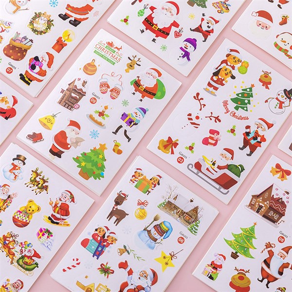 10 tờ Sticker dán Noel dễ thương - quà giáng sinh