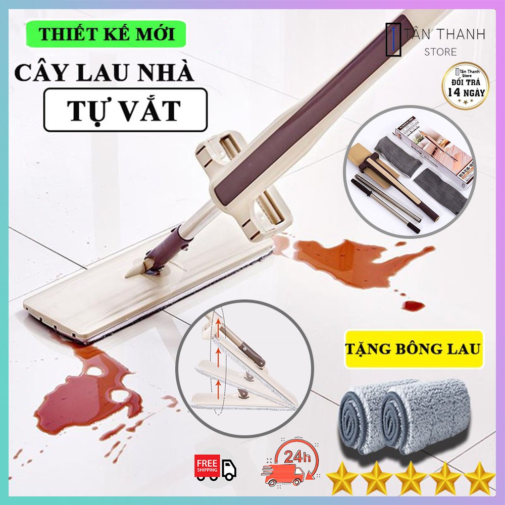 Cây lau nhà❤️SALE❤️Cây lau nhà tự vắt thông minh xoay 360 độ lau dọn dễ dàng sạch mọi vết bẩn tặng kèm bông lau