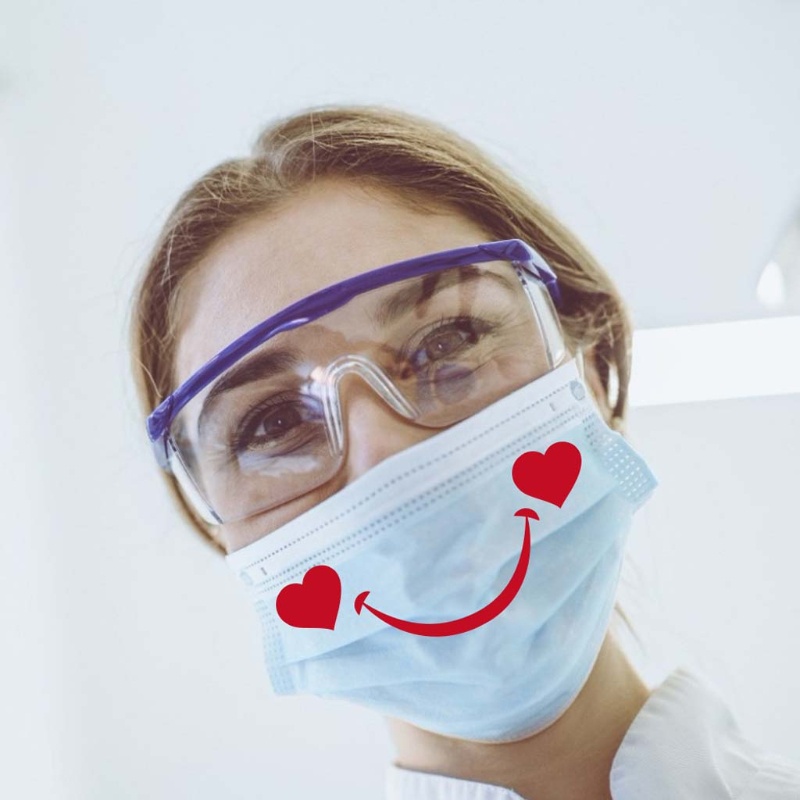 Bộ 50 Miếng Dán Trang Trí Hình Mặt Cười / Môi Dễ Thương
