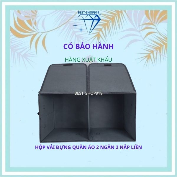 Thùng Vải Đựng Đồ Đa Năng Chia 2 Ngăn Nắp Liền Bằng Vải OXFORD Cao Cấp Cỡ Lớn [CÓ BẢO HÀNH]
