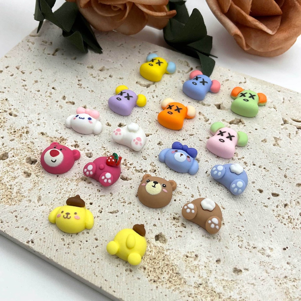 SANRIO Set 20 Phụ Kiện Trang Trí Móng Tay 3D Hình Động Vật Hoạt Hình Xinh Xắn