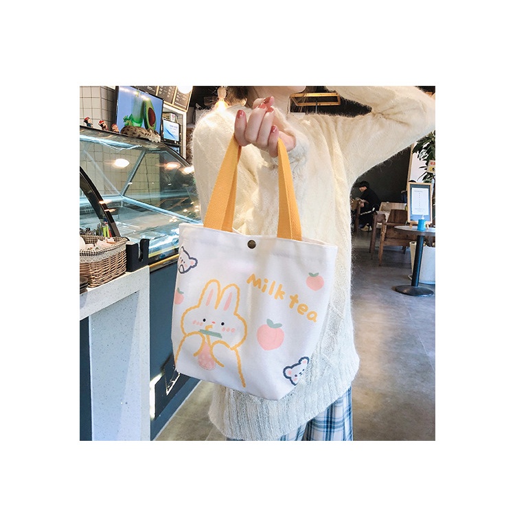 Túi tote vải mini in hình thỏ cute