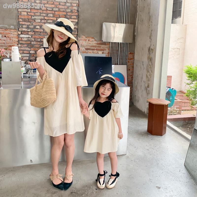 ✓✧TMBộ Đầm Họa Tiết Trái Tim Ba Chiều Thời Trang Mùa Hè Mới Dành Cho Mẹ Và Bé