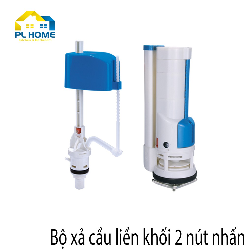 Bộ xả nước bồn cầu 1 khối liền 2 nút nhấn, bộ xả nước bồn cầu liền khối