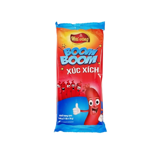 Date mới nhất 2022- Xúc Xích Tiệt Trùng Vissan Boom Boom Gói 23g ( 5 cây 1 gói 115g)