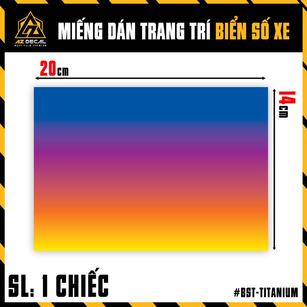 Tem Màu Trong Suốt Dán Biển Số Xe Mẫu Titanium | BST-TITANIUM | Decal Trang Trí Biển Số Xe Máy, Mô Tô Chống NướcTITANIUM