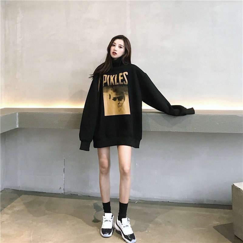 Áo nỉ cao cổ ulzzang unisex 🧡 FREESHIP 🍙 áo nỉ lót bông dáng rộng 🍙
