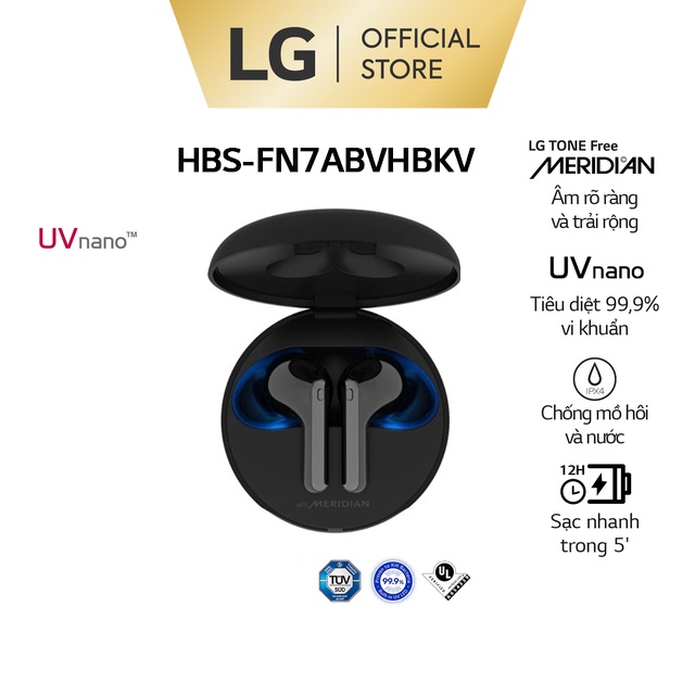 LG Tone Free HBS-FN7 - Màu Đen - Phiên bản Tỏa sáng Việt Nam - Chính Hãng