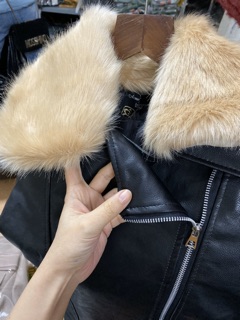 BÁN SỈ ÁO DA CỔ LÔNG CHO NỮ