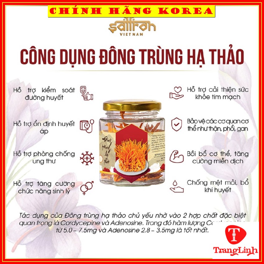 Nấm đông trùng hạ thảo việt nam, hộp 10gr - Đông trùng hạ thảo - Mát gan, bổ phổi, tăng cường sinh lý, phòng ung thư