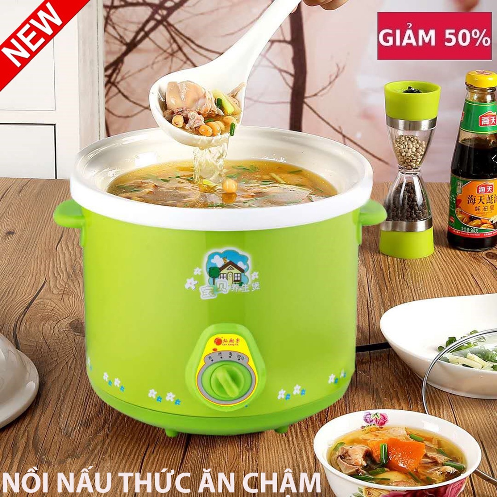 Nồi Nấu Cháo Cho Bé Cao Cấp Chính Hãng - Nồi Hầm Chậm Đa Năng Nồi Nấu Cháo, Ninh Xương, Kho Cá,bảo hành 1 đổi 1