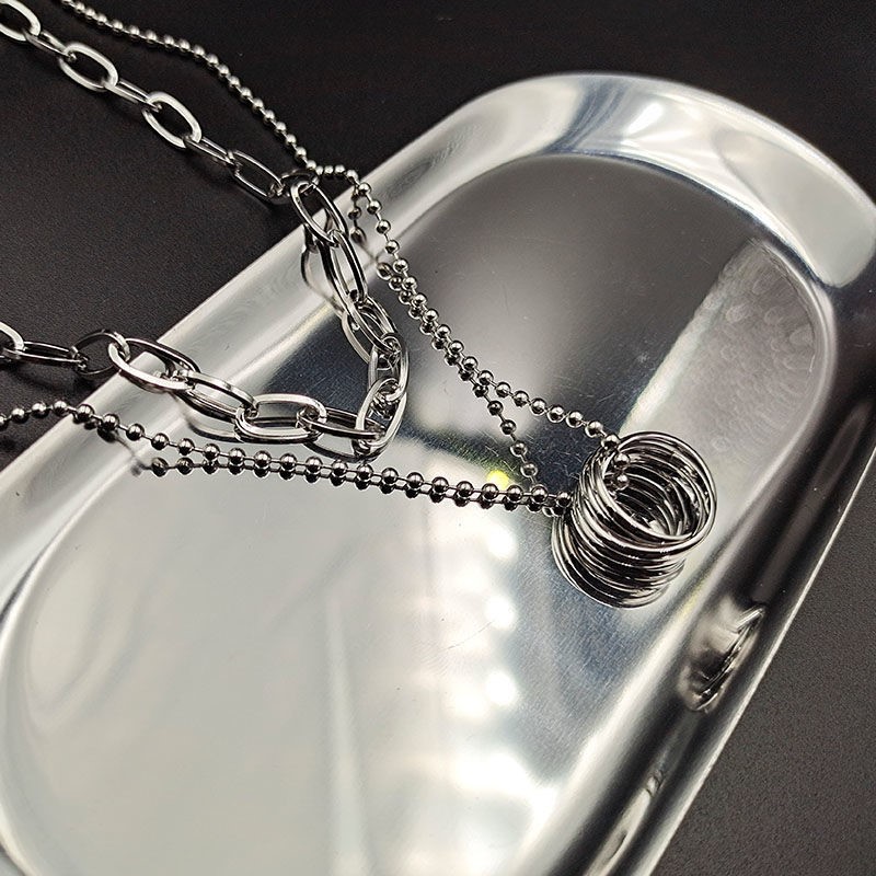 Vòng cổ sợi dây đôi chất liệu kim loại B902