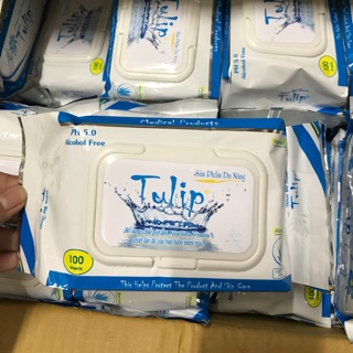 Khăn ướt Tulip hộp 100 tờ