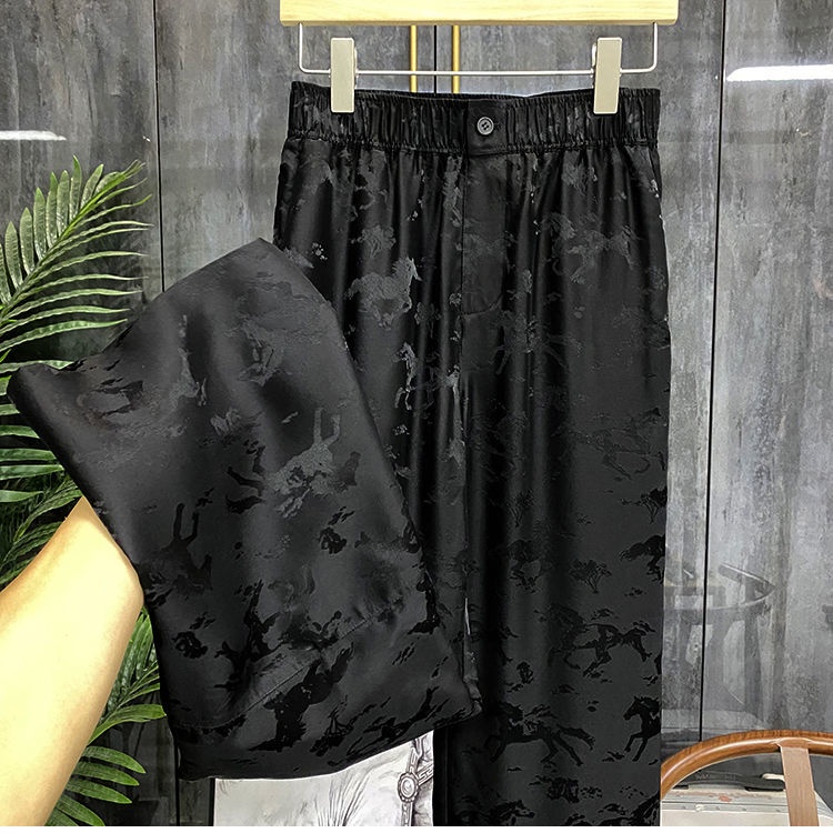 Quần Dài Ống Rộng Chất Liệu Lụa 40% Nhanh Khô Phong Cách Hàn Quốc Cho Nữ