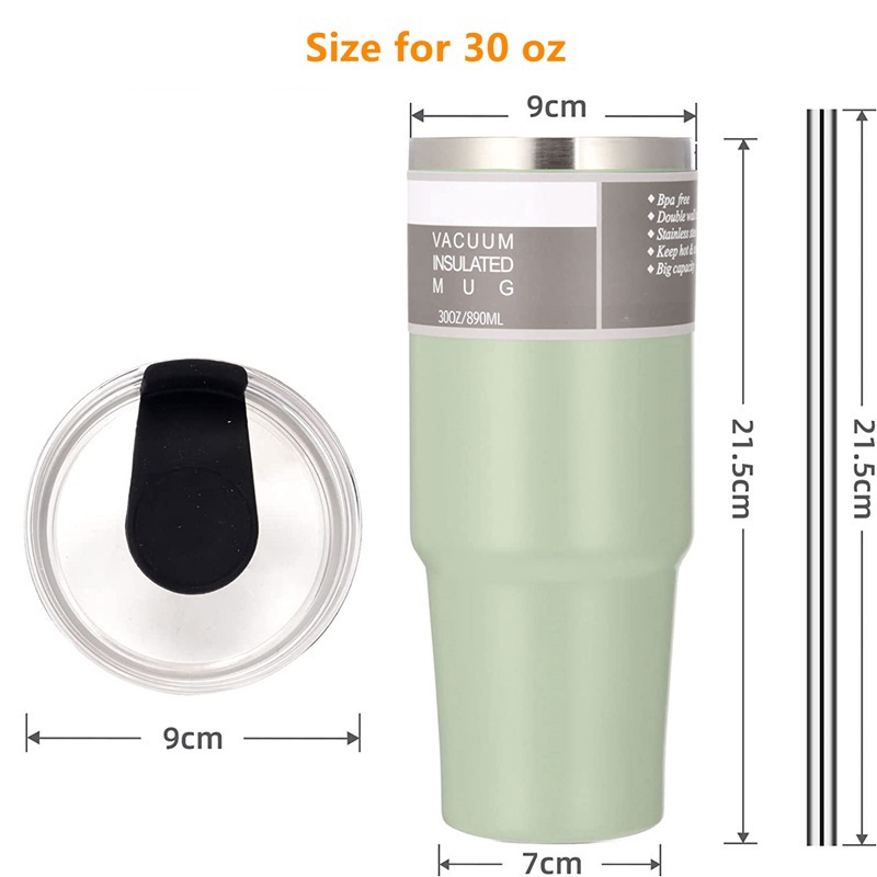 Bình Nước Giữ Nhiệt Kèm Ống Hút 20 30oz