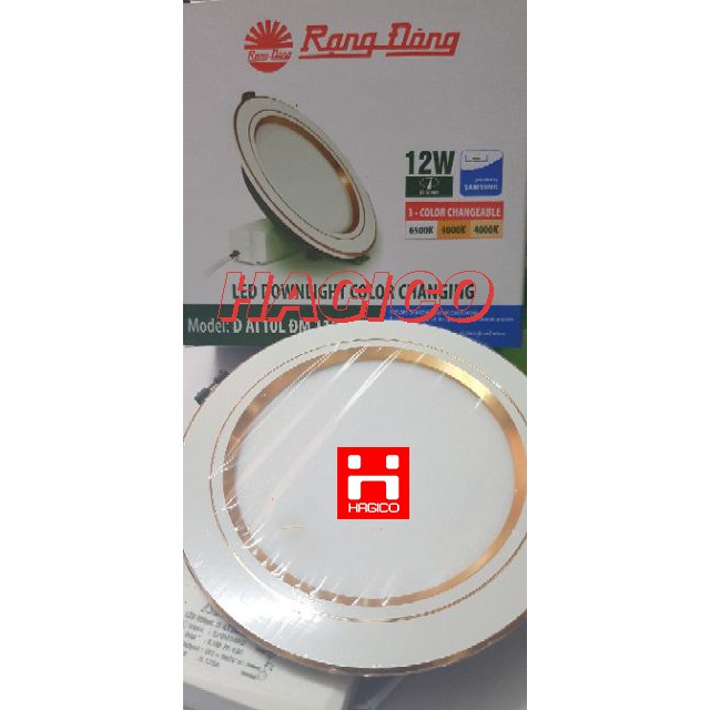 Đèn LED Âm trần Downlight Đổi màu 12W Rạng Đông DAT10L D AT10L ĐM 110/12W