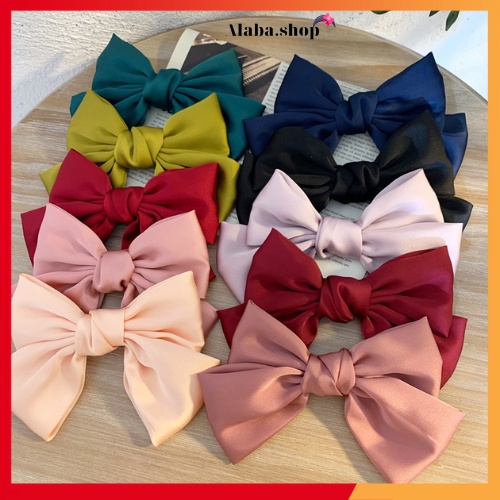 cặp tóc nữ,kẹp tóc nơ to tiểu thư sang chảnh tạo kiểu hàn quốc cute dễ thương cho nữ Alaba