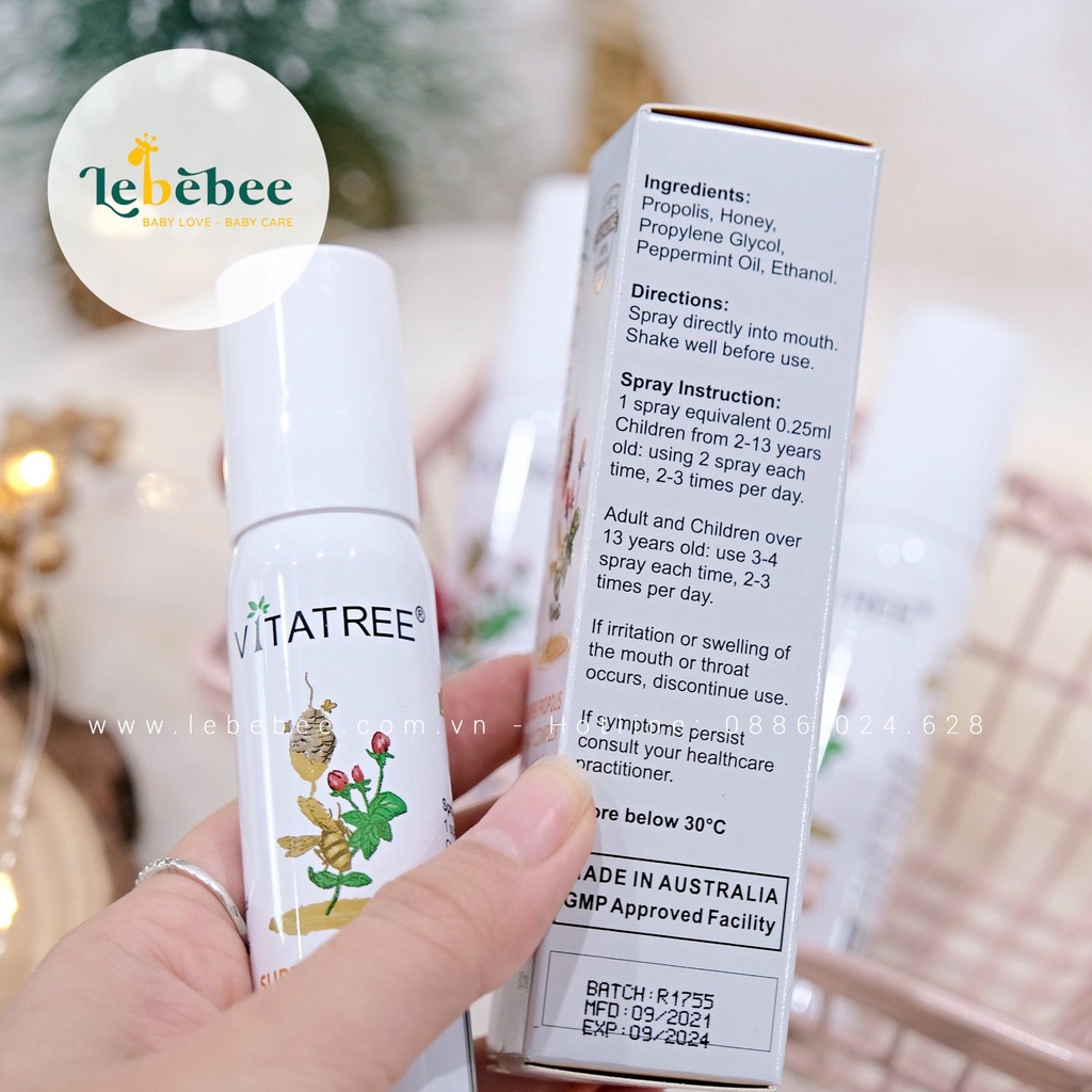 Xịt keo ong Vitatree cho bé 25ml