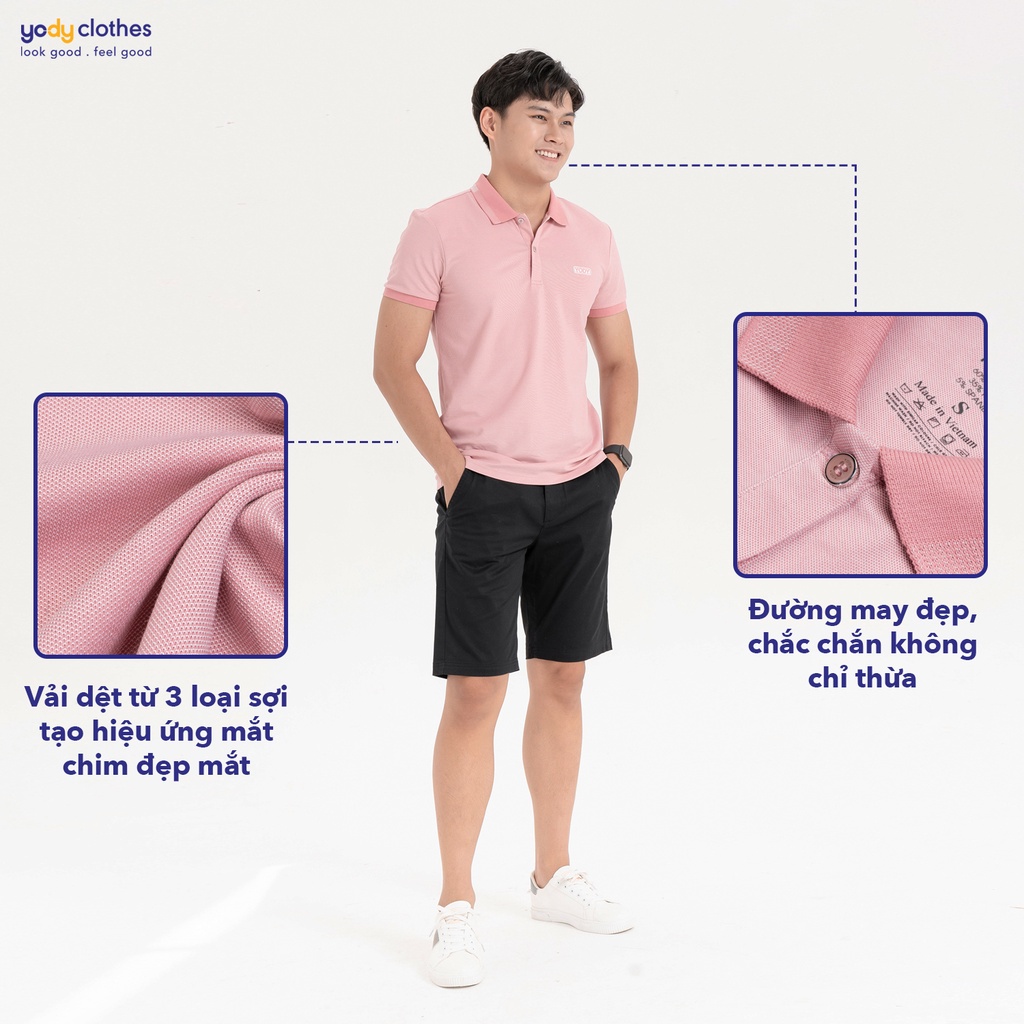 Áo thun polo nữ YODY vải mắt chim ngắn tay cổ tròn cotton bigsize APN3340