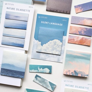 Giấy ghi chú sticky note nền mây trời trong xanh đáng yêu - book mark màu xanh mây trời Stickerbosuashop