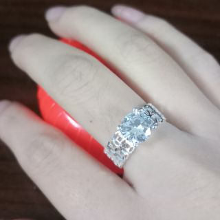 Nhẫn kim tiền bạc đính đá