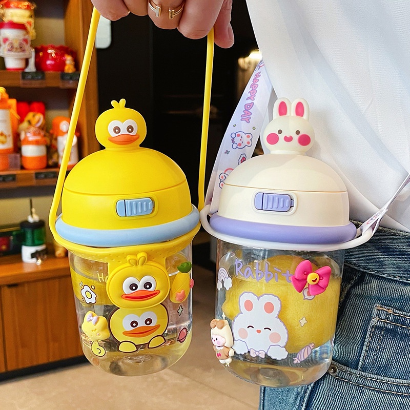 Bình nước có dây đeo dễ thương sáng tạo cho bé size 400ml