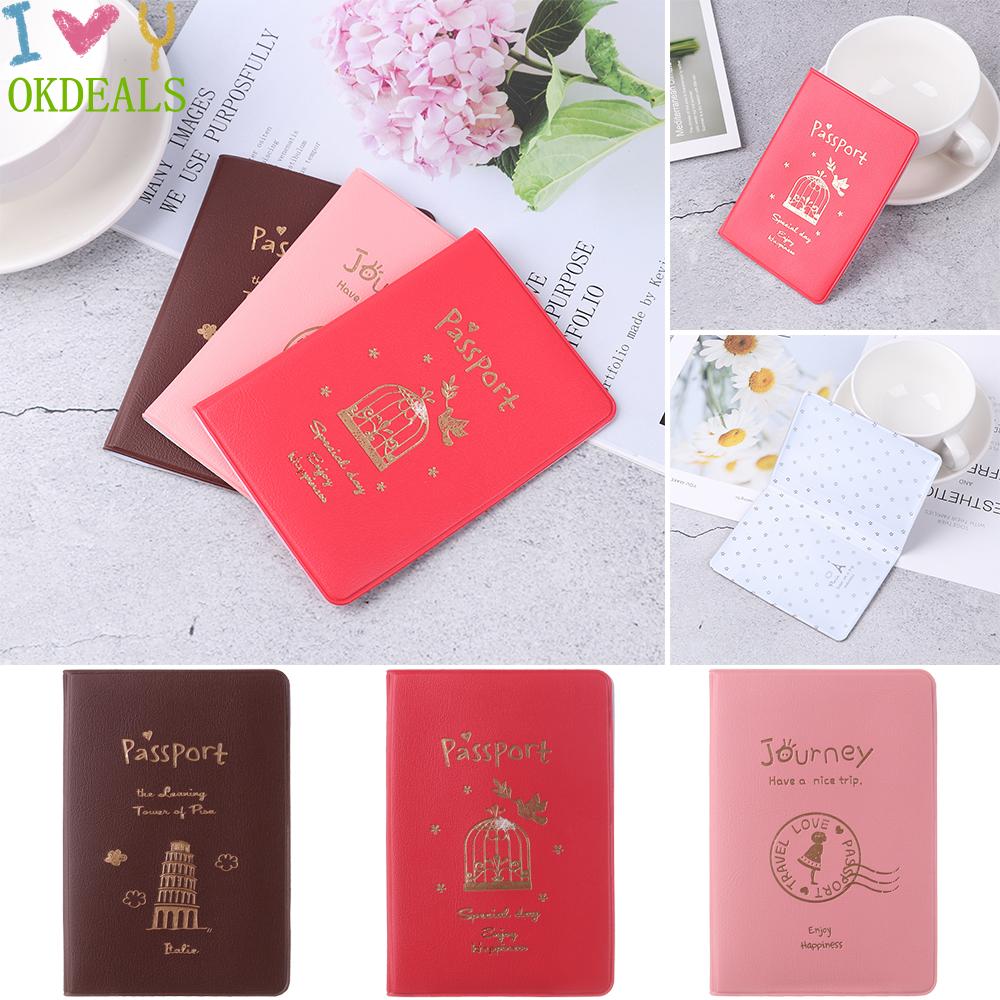 Vỏ Bọc Passport Bằng Da Pu Chống Thấm Nước Nhiều Màu Sắc Tiện Dụng