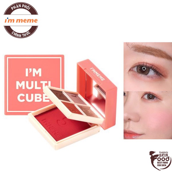 Bảng Phấn Mắt Và Má Hồng 2in1 Cho Lớp Make Up Xinh Xắn, Ngọt Ngào I'm Meme I'm Multi Cube