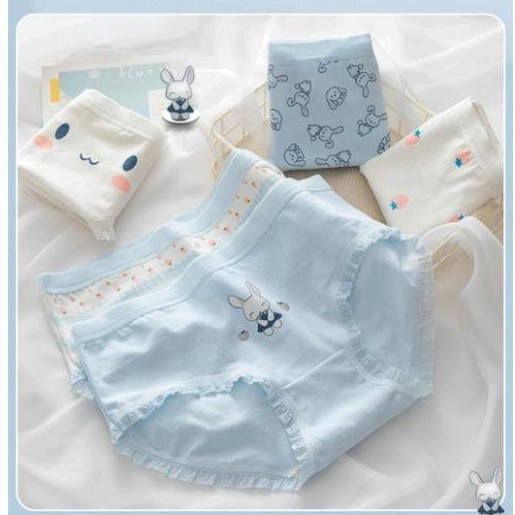 Quần Lót Nữ Cotton Hoạ Tiết Thỏ - Dâu Tây Dễ Thương Mã 8015,.,.t