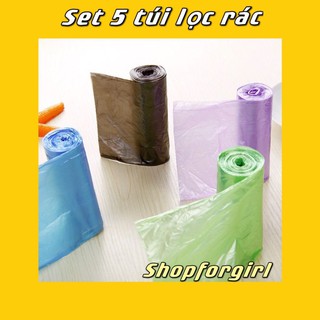Set 5 túi lọc rác nhiều màu 45 x 52cm ( màu ngẫu nhiên ) -shopforgirl